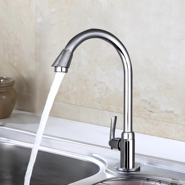 shopping כיורים ומסנני מים Stainless Steel Single Lever 360&deg; Rotation Spout Kitchen Home Cold Water Faucet