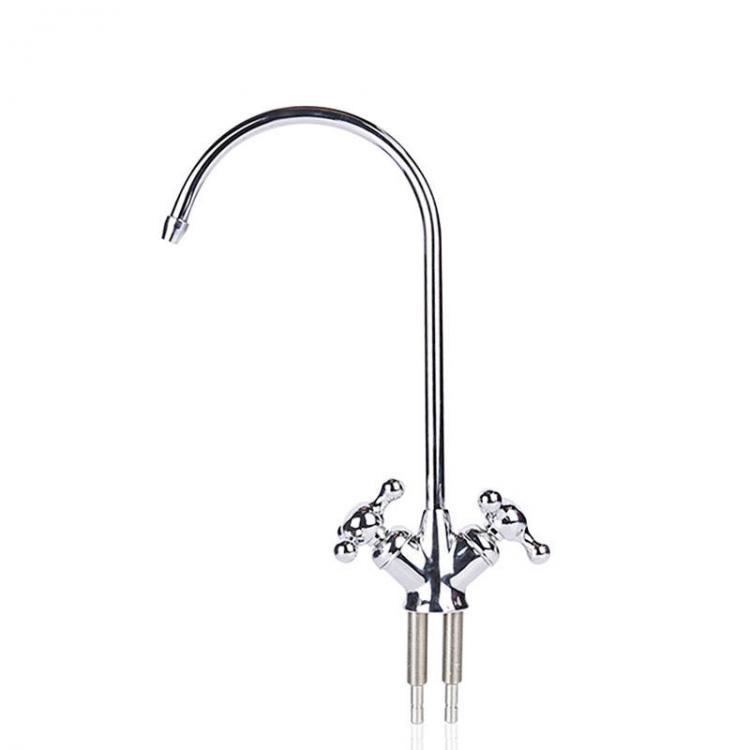 shopping כיורים ומסנני מים KCASA KC-SL4 Basin Sink Mixer Household Vertical Dish Washing Water Purification Tap with Rotating Goose Neck 2 Points Double Outl