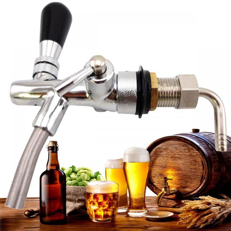 shopping כיורים ומסנני מים Draft Kegerator Faucet Flow Controller Chrome Plating Shank G5/8 Tap Kit Bottle Opener