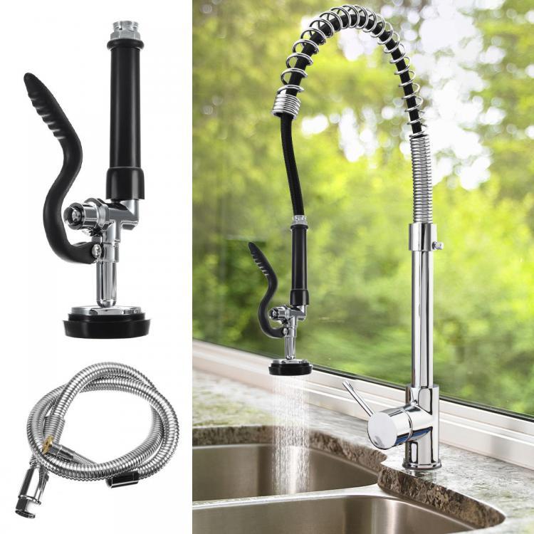 shopping כיורים ומסנני מים Commercial Kitchen Pre-Rinse Tap Spray Head Sprayer Faucet with Flexible Hose High Pressure