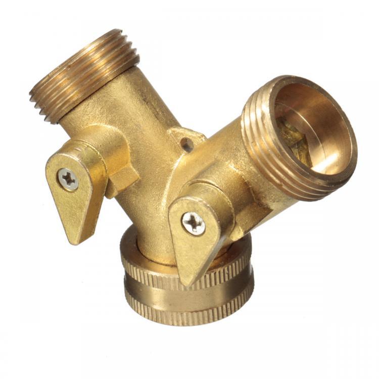 shopping כיורים ומסנני מים 3/4 " Brass Garden Irrigation 2 Way Y Shape Adapter Splitter Hose Pipe Tap Connector