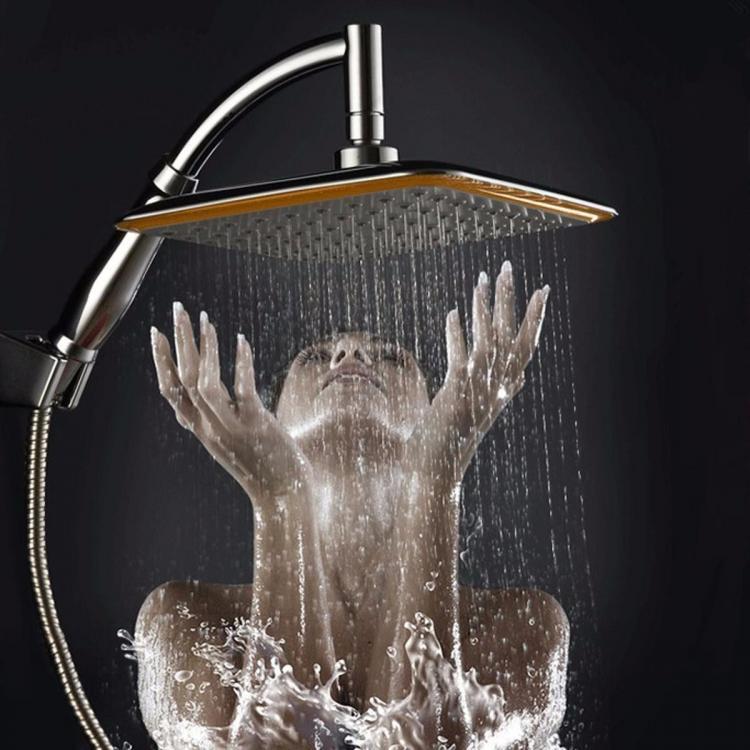 shopping כיורים ומסנני מים 9 Inch Square Angle Bathroom Rainfall Pressurize Wall Mount Top Rainfall Shower Head