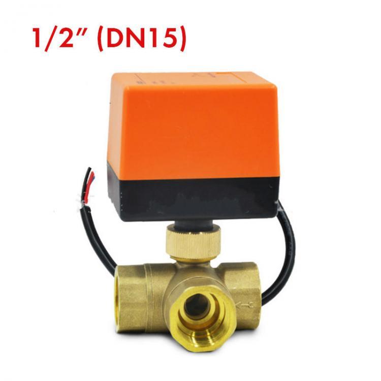 shopping כיורים ומסנני מים 1/2" 3/4" 1" Motorized Electric Brass 3 Way Ball Valves Female 3 Wire AC 220V Full Port T Type Valve
