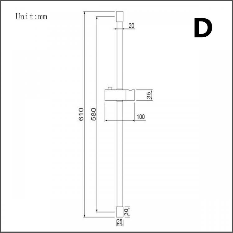 shopping כיורים ומסנני מים Bathroom Shower Head Riser Rail Bracket Handheld Shower Head Holder Bar Chrome