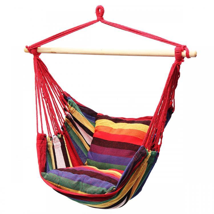 shopping ריהוט Hanging Hammock Chair Swing Bed Outdoor Indoor Camping Garden Home &amp; 2 Pillows