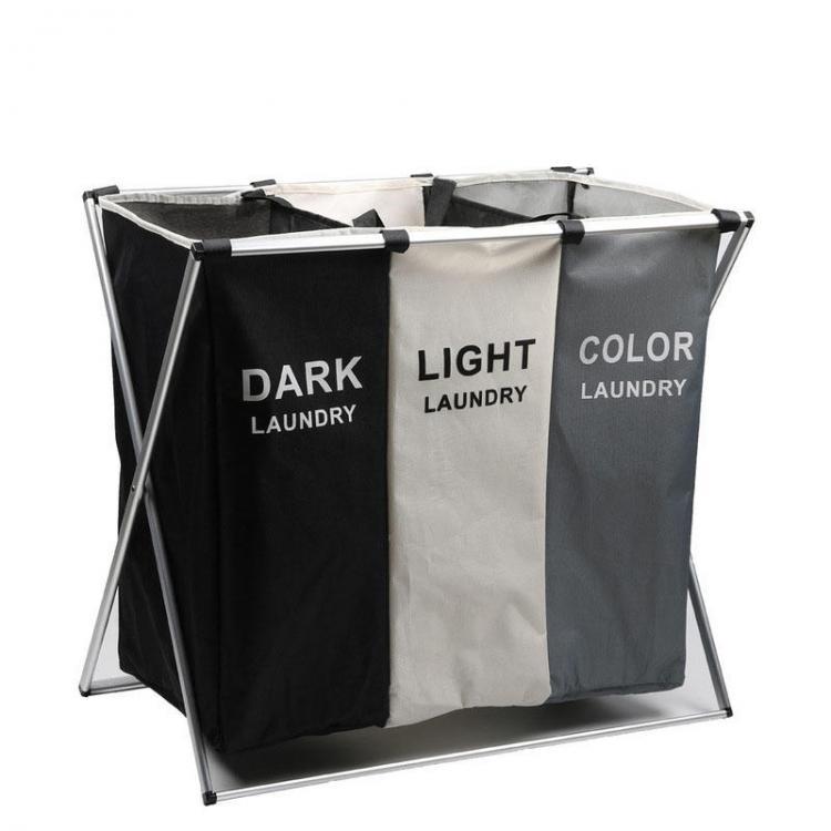 shopping ריהוט Foldable Tri-color Storage Baskets Dirty Laundry Basket Oxford Cloth