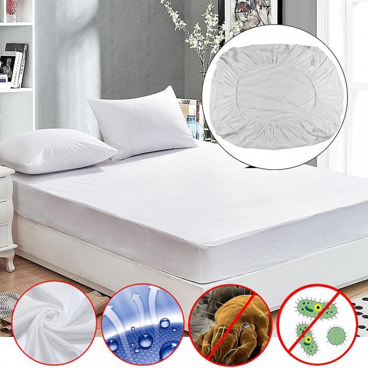 shopping ריהוט Anti Dust Mite Mattress Protector Cover Breathable Fitted Bed Sheet Waterproof Furniture Waterproof Cover