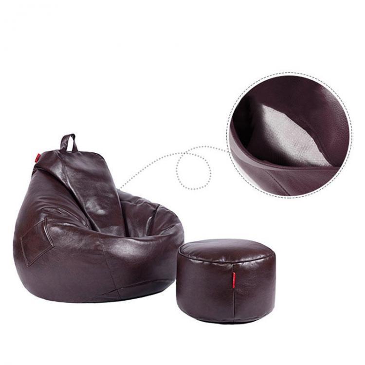 shopping ריהוט PU Leather Bean Bag Cover Lazy Sofa Couch Bean Bag High-end Version 3 Color Handle Easy To Move