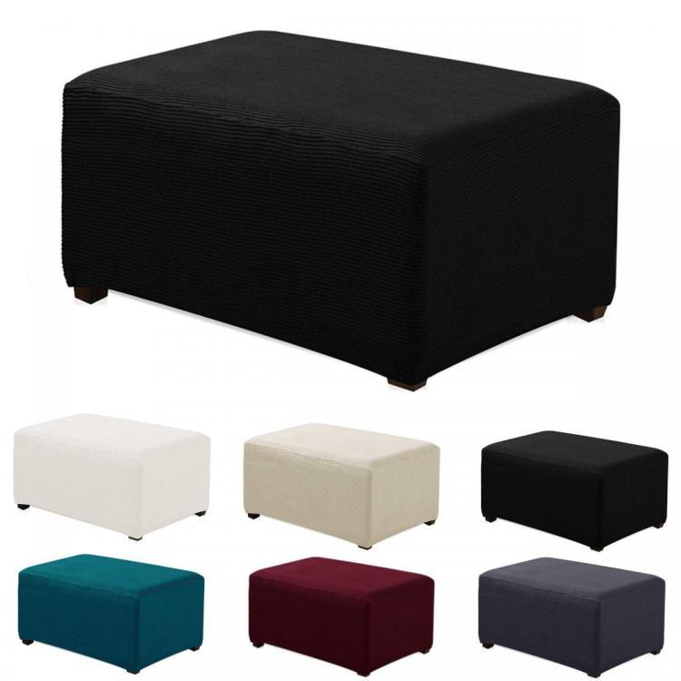 shopping ריהוט Stretchy Fabric Footstool Cover Square Ottoman Protector Stretch Slipcover for Home Sofa