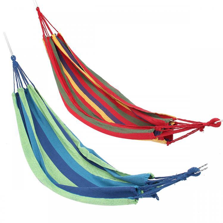 shopping ריהוט Double Large Swing Hammock Canvas Camping Hang Bed Garden Travel Beach Outdoor Chair