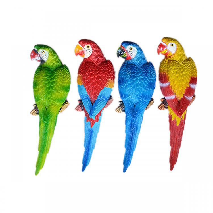 shopping ריהוט Resin Lifelike Bird Ornament Statue Parrot Model Figurine Home Lawn Sculpture Decorations