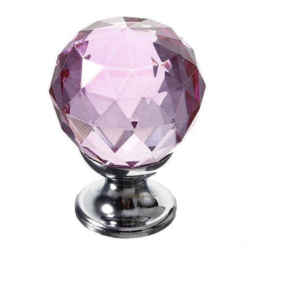 shopping ריהוט 30mm Diamond Crystal Knob Cabinet Door Drawer Cupboard Pull Handle