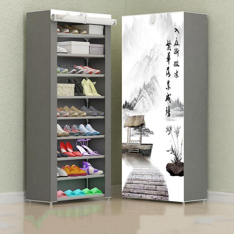 shopping ריהוט 10 Floors Shoe Racks Wall Shelf Closet Organizer Storage Box Stand