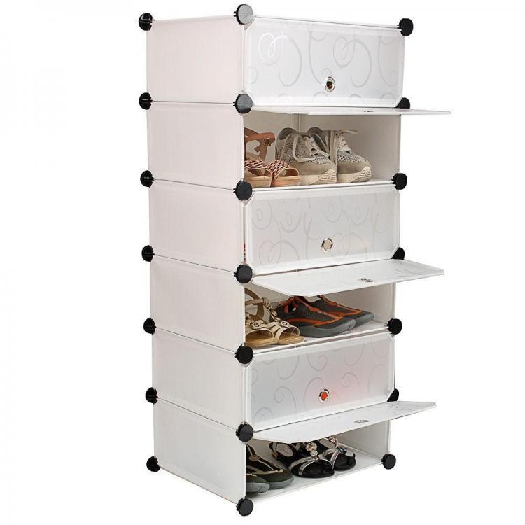 shopping ריהוט DIY Interlocking Boots Cabinets Shoe Storage Racks Cube Clothing Stand Organizer