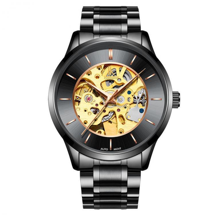 shopping שעונים לגבר IK COLOURING K004 Bussiness Style Male Wacth Rose Golden Auto Mechanical Wristwatch
