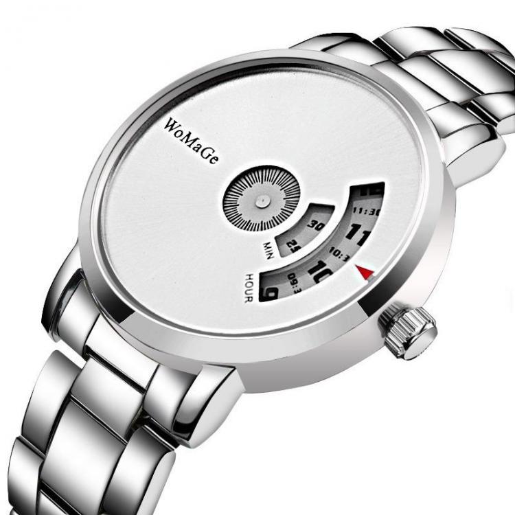 shopping שעונים לגבר Fashion Creative Dial Stainless Steel Band Men Women Quartz Watch