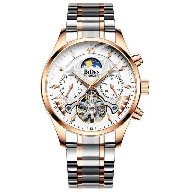 shopping שעונים לגבר BIDEN BD8509 Moon Phase Automatic Mechanical Watch Multifunction Waterproof Men Watch