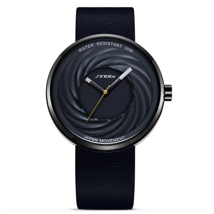 shopping שעונים לגבר SINOBI 9683 Unisex Fashion Creative Watches Genuine Leather Strap Quartz Wrist Watch