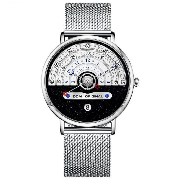 shopping שעונים לגבר DOM M-1288 Creative Fashion Men Watch 3ATM Waterproof Unique Dial Casual Quartz Watch