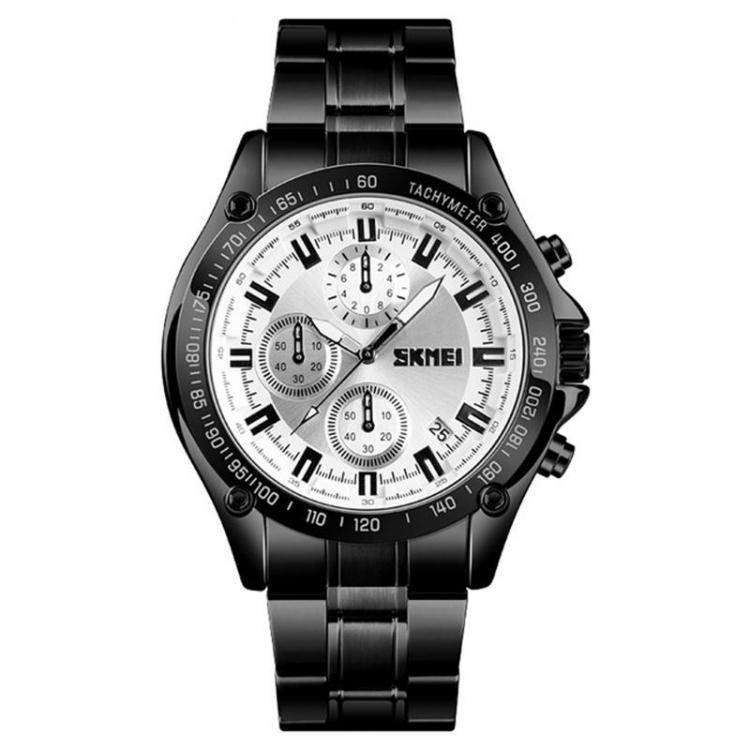 shopping שעונים לגבר SKMEI 1393 Stainless Steel Business Style Waterproof Date Display Men Wrist Watch Quartz Watches