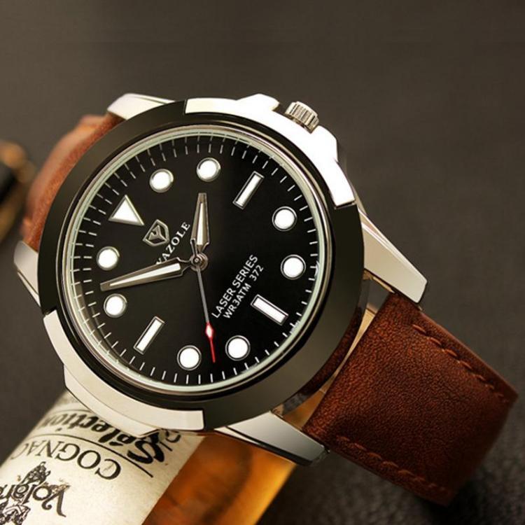 shopping שעונים לגבר YAZOLE 372 Men Luminous Display Sport Alloy Case Wearable PU Band Men Watch Quartz Watch