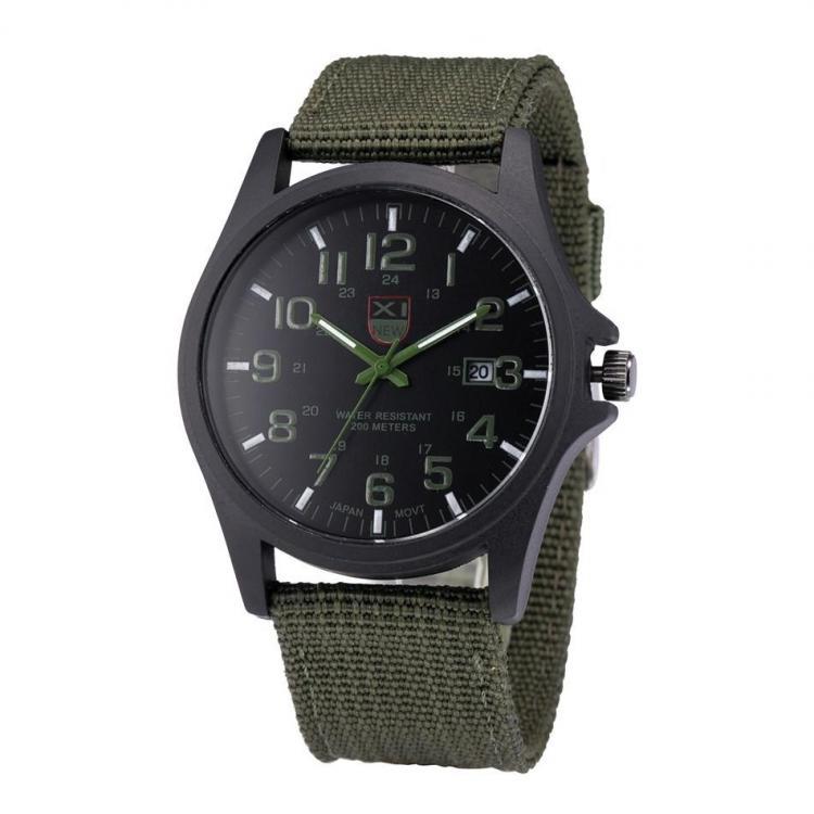 shopping שעונים לגבר XINEW Nylon Band Casual Style Quartz Watch Date Display Men Wrist Watch