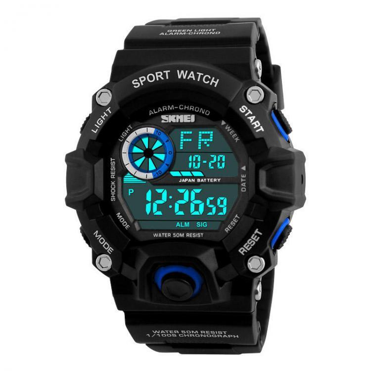 shopping שעונים לגבר SKMEI 1019 Digital Watch Fashion Multi-funcional Sports Chronograph 50M Waterproof Men Wrist Watch