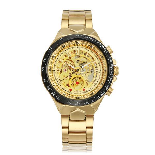 shopping שעונים לגבר WINNER Fashion Shining Roman Numerals Mechanical Watch Luxury Golden Men Automatic Watch