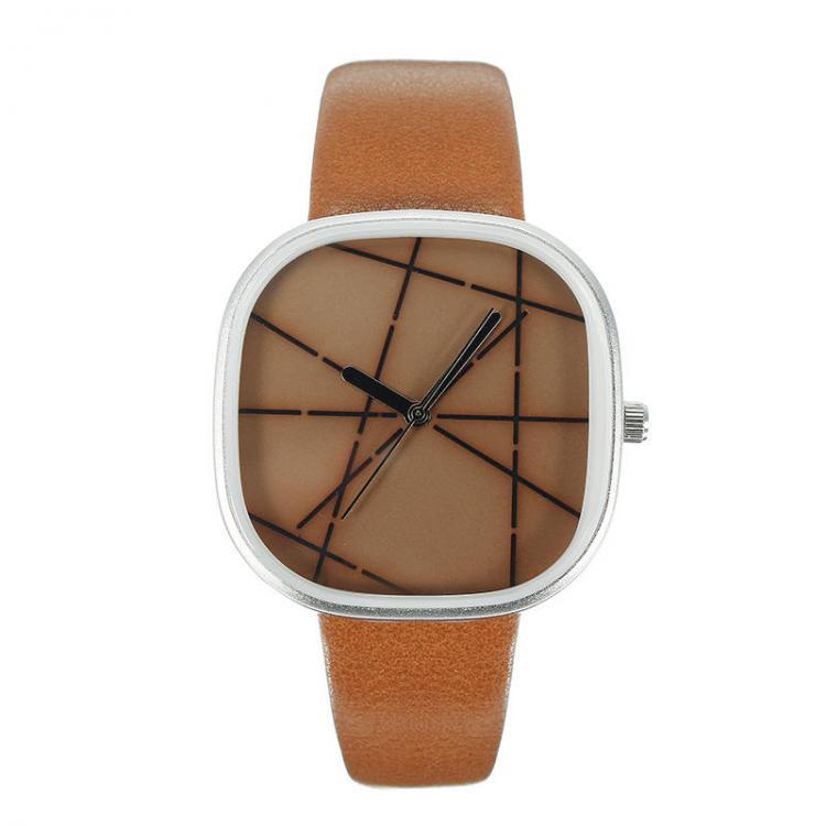shopping שעונים לגבר Fashion Unisex Watches Simple Square Creative Dail Leather Strap Watches