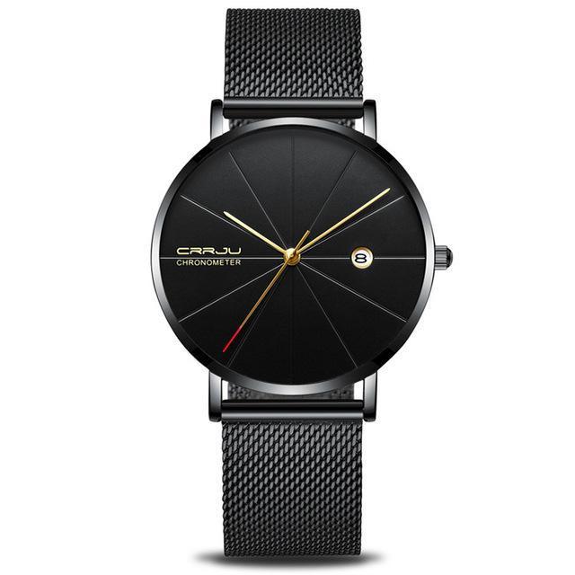 shopping שעונים לגבר CRRJU 2216 Business Style Men Wrist Watch Date Display Analog Full Steel Quartz Watch