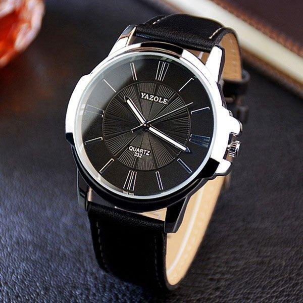 shopping שעונים לגבר YAZOLE 332 Fashion Simple Style Business Men Wrist Watch Leather Quartz Watch