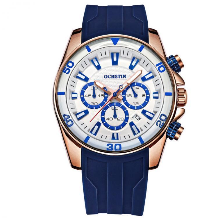 shopping שעונים לגבר OCHSTIN GQ094 Bussiness Style Male Wristwatch Auto Date Stopwatch Military Quartz Watch