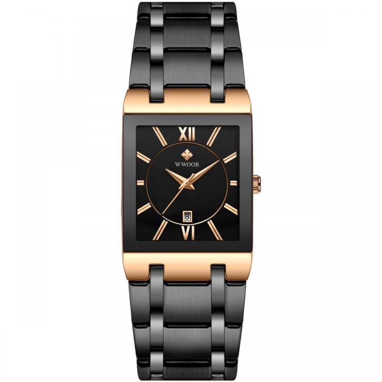 shopping שעונים לגבר WWOOR 8858 Waterproof Full Steel Business Style Men Watch Date Display Quartz Watch