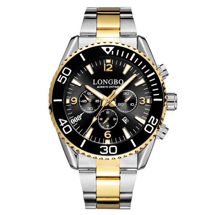 shopping שעונים לגבר LONGBO 80523 Fashion Full Steel Luminous Display Waterproof Business Style Men Quartz Watch