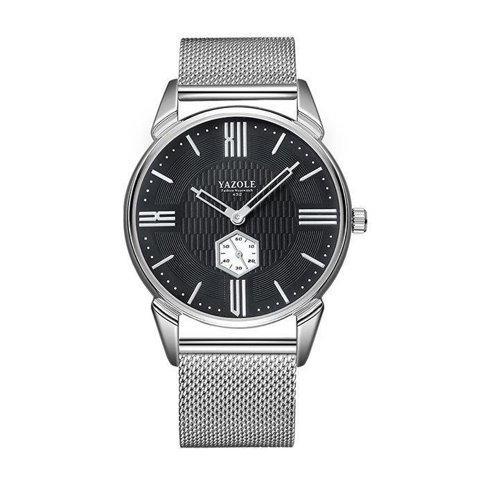 shopping שעונים לגבר YAZOLE 432 Casual Style Men Wrist Watch Designed Small Dial Stainless Steel Strap Quartz Watch