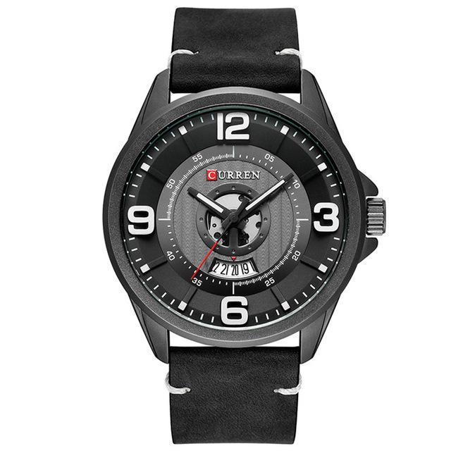 shopping שעונים לגבר CURREN 8305 3D Number Design Men Wrist Watch Date Display Leather Strap Quartz Watch