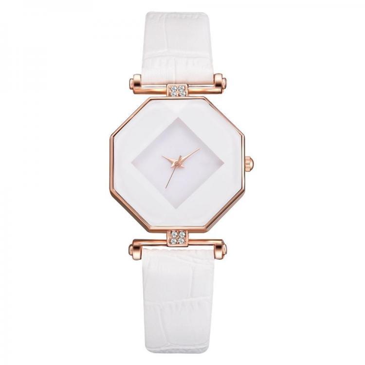 shopping שעונים לאישה Fahion Diamond Mirror Watch Ladies Dress Ultra-thin Leather Women Quartz Watch