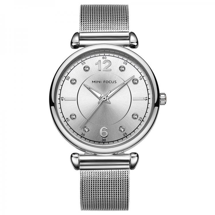 shopping שעונים לאישה MINI FOCUS MF0177L Elegant Design Mesh Steel Women Wristwatch Crystal Ladies Quartz Watch