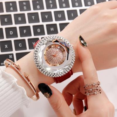 shopping שעונים לאישה Deffrun Diamonds Elegant Design Ladies Wrist Watch PU Leather Strap Quartz Watches