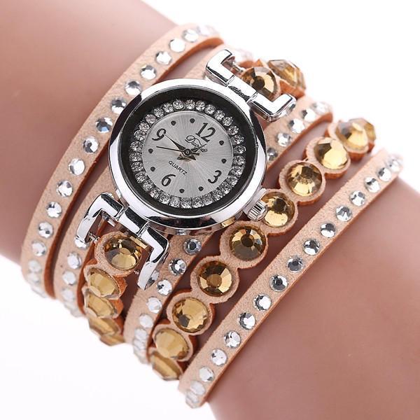 shopping שעונים לאישה DUOYA Fashion Ladies Folk Custom Style Bracelet Watch Rhinestones Strap Elegant Women Wrist Watch