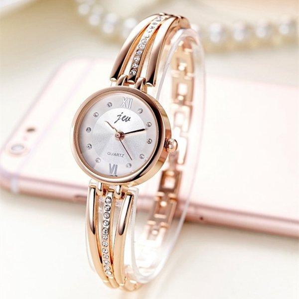 shopping שעונים לאישה JW 3512 Fashion Round Dial Rhinestones Alloy Lady  Bracelet Bangle Women Dress Quartz Watch