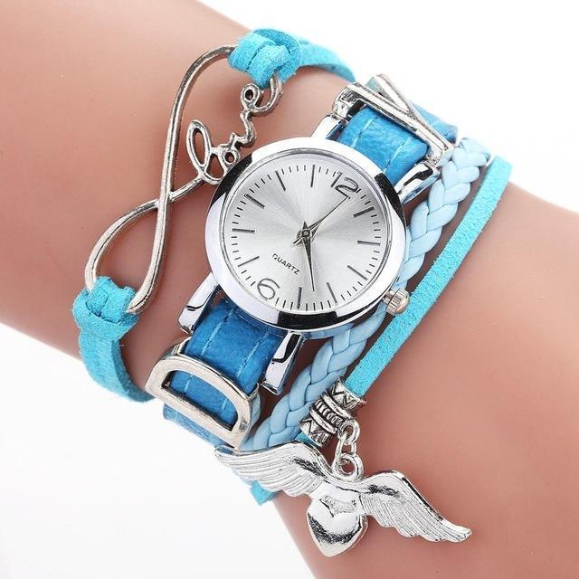 shopping שעונים לאישה DUOYA F1D262 Love Dress Ladies Bracelet Watch Retro Style Quartz Watches