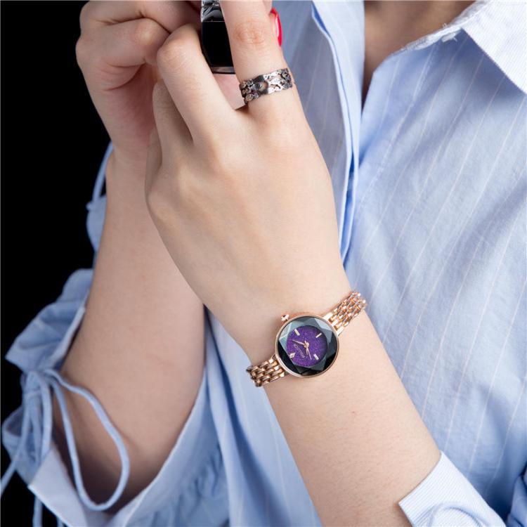 shopping שעונים לאישה Full Diamond Starry Sky Rose Gold Tassel Strap Fashion Women Quartz Watch