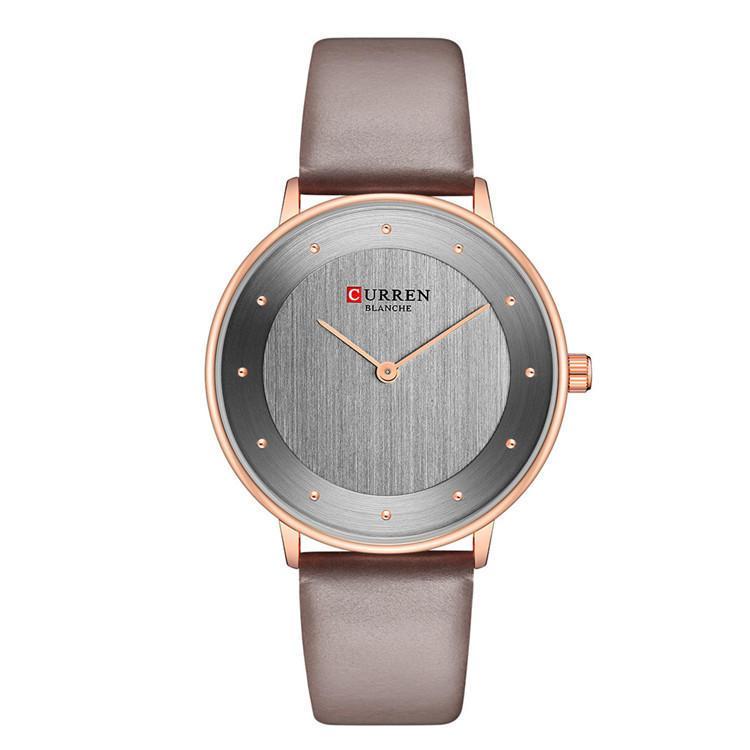shopping שעונים לאישה CURREN 9033 Ultra Thin Dial Case Casual Style Quartz Watch Leather Band Business Women Watch