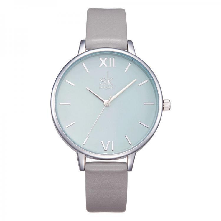 shopping שעונים לאישה SK K0056 Simple Design Ladies Wrist Watch Casual Style Leather Strap Quartz Watches