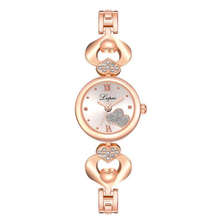 shopping שעונים לאישה LVPAI P827 Crystal Love Heart Gift Women Wrist Watch Full Steel Casual Style Quartz Watches