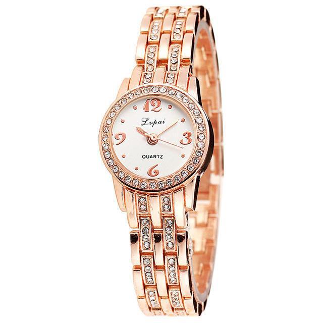 shopping שעונים לאישה LVPAI XR1671-1 Diamond Dress Ladies Wrist Watch Full Steel Elegant Design Quartz Watch