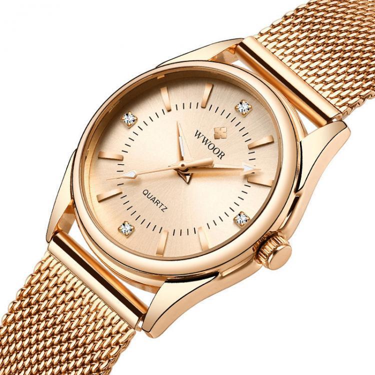 shopping שעונים לאישה WWOOR 8852 Casual Style Ladies Wrist Watch Small Dial Display Full Steel Quartz Watch