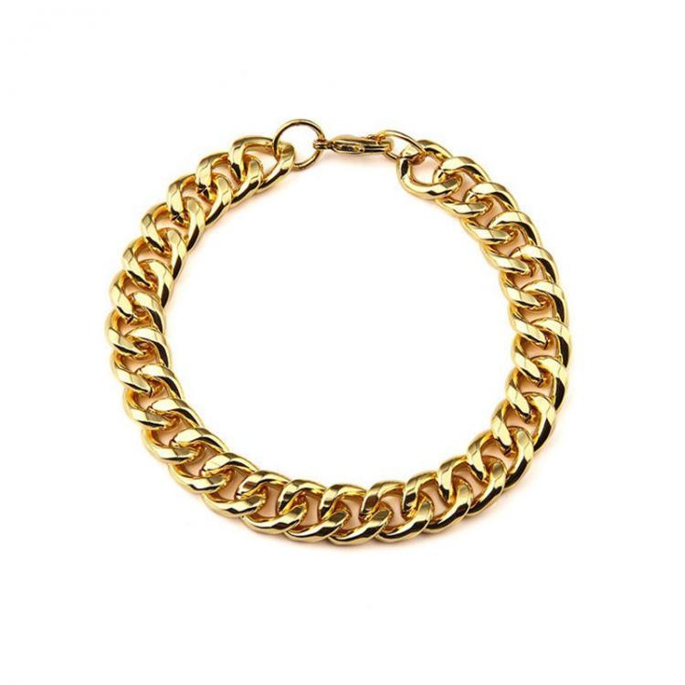 shopping תכשיטים לגבר Trendy Stainless Steel Chain Bracelet Fashion Men Gold Bracelet