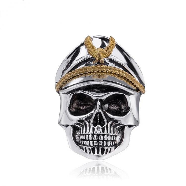 shopping תכשיטים לגבר Cool Skull Head Adjustable Finger Ring Vintage Double Eagle Ring for Men